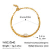 Gold Plated Stainless Steel Round Zircon Bracelet For Women Minimalist Geometric Vacuum Electroplated Jewelry