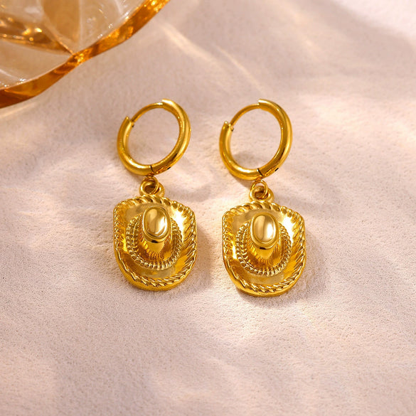 Gold Plated Stainless Steel Star Earrings With Rhinestone Sun Moon Heart Rose And Pearl Details For Women