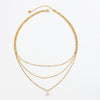 Gold Plated Stainless Steel Teardrop Pendant Chain Necklace Geometric Unisex Layered Jewelry
