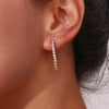 Gold Plated Stainless Steel Ushaped Geometric Statement Earrings With Zircon Edge For Women