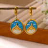 Gold Plated Stainless Steel Zirconia Octopus Starfish And Shell Dangle Earrings With Threedimensional Pendant Design For Women