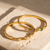 Gold Plated Stainless Steel Zirconset Oval Bangle Bracelet For Women Simple Stylish Jewelry