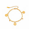 Gold Plated Titanium Steel Geometric Pendant Bracelet For Women With Hip Hop Inspired Temperament Style