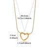 Gold Plated Titanium Steel Hollow Heart Pendant Snake Chain Necklace For Women Minimalist Versatile Jewelry Design