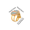 Gold Plated Titanium Steel Open Ring With Colorful Tassel Seashell Tropical Fish Starfish And Pearl Inspired Details For Women