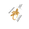 Gold Plated Titanium Steel Open Ring With Colorful Tassel Seashell Tropical Fish Starfish And Pearl Inspired Details For Women