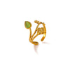 Gold Plated Zircon Butterfly And Flower Adjustable Open Ring Sweet Floral Unisex Fashion Jewelry