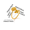 Gold Plated Zircon Butterfly And Flower Adjustable Open Ring Sweet Floral Unisex Fashion Jewelry
