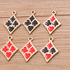 Gold Tone Electroplated Alloy Poker Pendant Charms For Diy Jewelry And Earring Making Accessories