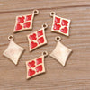 Gold Tone Electroplated Alloy Poker Pendant Charms For Diy Jewelry And Earring Making Accessories