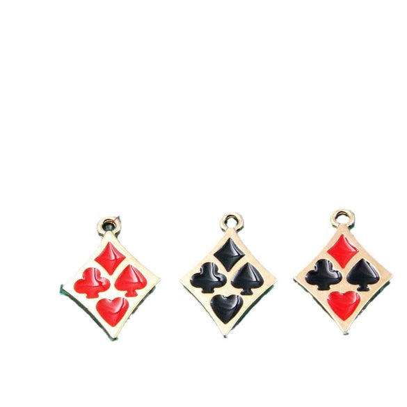 Gold Tone Electroplated Alloy Poker Pendant Charms For Diy Jewelry And Earring Making Accessories