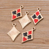 Gold Tone Electroplated Alloy Poker Pendant Charms For Diy Jewelry And Earring Making Accessories