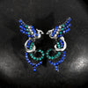Gold Tone Electroplated Copper Phoenix Bird Earrings With Colorful Geometric Design