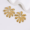 Gold Tone Electroplated Stainless Steel Round Pearl Earrings For Women Minimalist High End Style