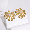 Gold Tone Electroplated Stainless Steel Round Pearl Earrings For Women Minimalist High End Style