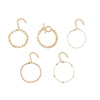 Gold Tone Geometric Layered Bracelet Set With Chunky Chain Links And Sparkling Tennis Chain Unisex Alloy Fashion Jewelry