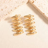 Gold Tone Geometric Statement Stud Earrings For Women Electroplated Iron Jewelry With Stainless Steel Ear Needles