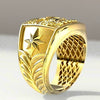 Gold Tone Metal K Shaped Ring With Electroplated Finish Punk Trendy Fashion Animal Style Unisex Jewelry