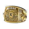 Gold Tone Metal K Shaped Ring With Electroplated Finish Punk Trendy Fashion Animal Style Unisex Jewelry