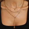 Gold Tone Stainless Steel Geometric Punk Necklace With Square Zircon Pendant Layered Chain Design And Vacuum Electroplated Finish