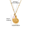 Gold Tone Stainless Steel Ocean Animal Pendant Necklace With Seahorse Conch Starfish And Faux Pearl On An Adjustable Olink Chain