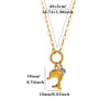 Gold Tone Stainless Steel Ocean Animal Pendant Necklace With Seahorse Conch Starfish And Faux Pearl On An Adjustable Olink Chain