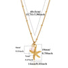 Gold Tone Stainless Steel Ocean Animal Pendant Necklace With Seahorse Conch Starfish And Faux Pearl On An Adjustable Olink Chain