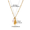 Gold Tone Stainless Steel Ocean Animal Pendant Necklace With Seahorse Conch Starfish And Faux Pearl On An Adjustable Olink Chain