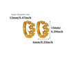 Goldplated Copper Heartshaped Zircon Earrings With Hollow Doubleheart Design Minimalist Clipon Women's Jewelry