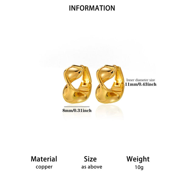 Goldplated Copper Hoop Earrings With Minimalist Geometric Letter Motifs Elegant Unisex Statement Jewelry For Wholesale