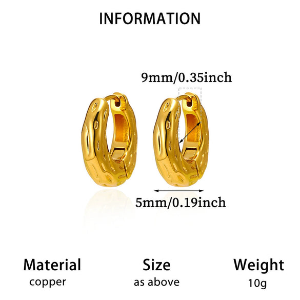 Goldplated Copper Hoop Earrings With Minimalist Geometric Letter Motifs Elegant Unisex Statement Jewelry For Wholesale