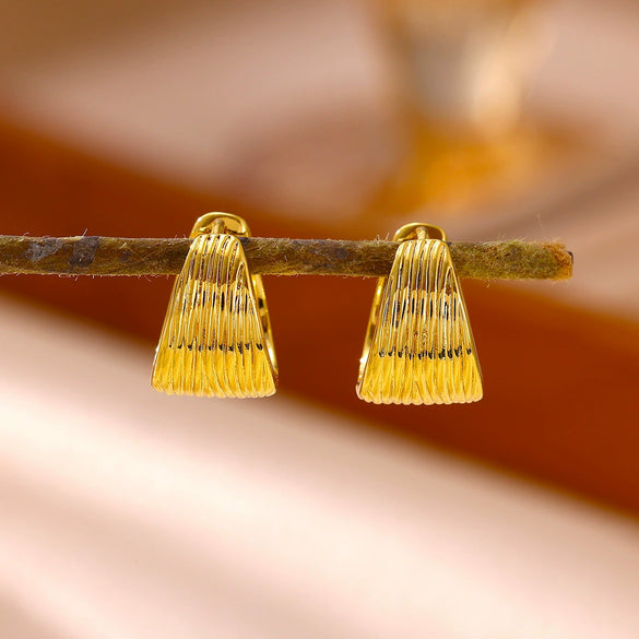 Goldplated Copper Hoop Earrings With Minimalist Geometric Letter Motifs Elegant Unisex Statement Jewelry For Wholesale