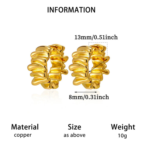 Goldplated Copper Hoop Earrings With Minimalist Geometric Letter Motifs Elegant Unisex Statement Jewelry For Wholesale