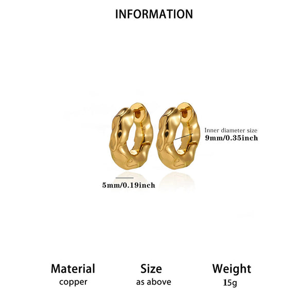 Goldplated Copper Hoop Earrings With Minimalist Geometric Letter Motifs Elegant Unisex Statement Jewelry For Wholesale