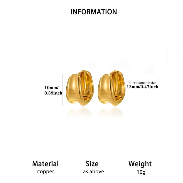 Goldplated Copper Hoop Earrings With Minimalist Geometric Letter Motifs Elegant Unisex Statement Jewelry For Wholesale