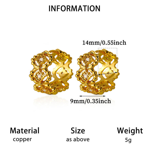Goldplated Copper Hoop Earrings With Minimalist Geometric Letter Motifs Elegant Unisex Statement Jewelry For Wholesale