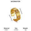 Goldplated Copper Zircon Geometric Wide Stripe Open Ring Exaggerated Minimalist Unisex Statement Jewelry