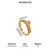 Goldplated Copper Zircon Geometric Wide Stripe Open Ring Exaggerated Minimalist Unisex Statement Jewelry