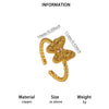 Goldplated Copper Zircon Geometric Wide Stripe Open Ring Exaggerated Minimalist Unisex Statement Jewelry