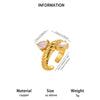 Goldplated Copper Zircon Geometric Wide Stripe Open Ring Exaggerated Minimalist Unisex Statement Jewelry