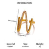 Goldplated Copper Zircon Geometric Wide Stripe Open Ring Exaggerated Minimalist Unisex Statement Jewelry