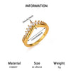 Goldplated Copper Zircon Geometric Wide Stripe Open Ring Exaggerated Minimalist Unisex Statement Jewelry