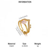 Goldplated Copper Zircon Geometric Wide Stripe Open Ring Exaggerated Minimalist Unisex Statement Jewelry