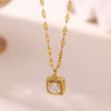 Goldplated Copper Zircon Star Angel Wing Pendant Necklace For Women Sweet Geometric Jewelry
