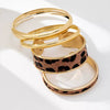 Goldplated Geometric Leopard Print Stackable Bracelet For Women Narrow Glossy Fashion Jewelry