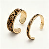 Goldplated Geometric Leopard Print Stackable Bracelet For Women Narrow Glossy Fashion Jewelry