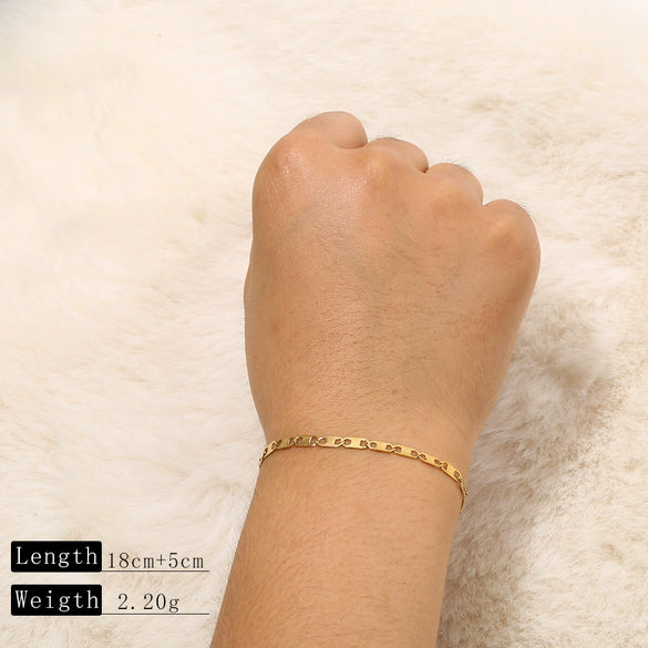 Goldplated Handmade Diy Trendy Bracelets With Snake Bone Chains Cuban Chains Bead Chains In Stainless Steel And Geometric Shape