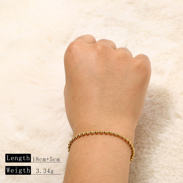 Goldplated Handmade Diy Trendy Bracelets With Snake Bone Chains Cuban Chains Bead Chains In Stainless Steel And Geometric Shape