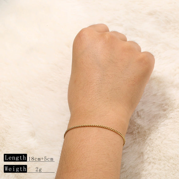 Goldplated Handmade Diy Trendy Bracelets With Snake Bone Chains Cuban Chains Bead Chains In Stainless Steel And Geometric Shape