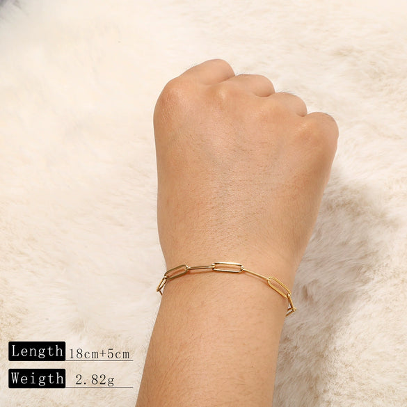 Goldplated Handmade Diy Trendy Bracelets With Snake Bone Chains Cuban Chains Bead Chains In Stainless Steel And Geometric Shape